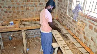Kitchen Slab Construction_How To Make A Cooking Table Formwork and Iron Rod Concrete