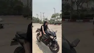 The girl  with the bike is very beautiful#girl #cute #happy #foryou #comedy #view