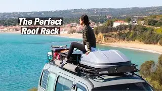 Vanlife | Custom Roof Rack with Thule Roof box designed to travel around the world.