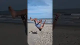 Backflip on the Beach Dirty Myrtle #fitness #backflip #beach #nature #water #youtubeshorts
