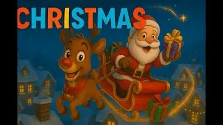 🎄 Christmas Santa Claus 🎁 Flying Over the City | Magical Sleigh Gift Drop Animation