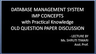DATABASE MANAGEMENT SYSTEM IMP CONCEPTS with Practical Knowledge