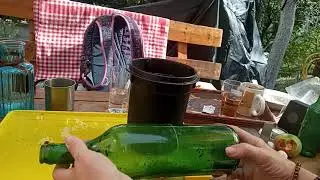 Cutting wine bottles for window