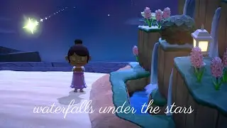 Nighttime ACNH Longplay ✨ | Diana&rsquo;s Waterfalls & Bridge Build  | No Commentary