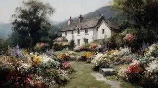 Moody Spring English Cottage TV Art 4K 🏡 Cozy Countryside Landscape Scene