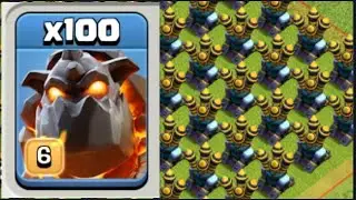 Clash of clans 100 max lava hounds vs max level air defense