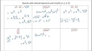 Section 18 - Rational Exponents- Rewrite radical expressions using rational exponents and simplify