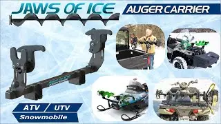 Jaws of Ice Auger Carrier | Universal Ice Auger Rack for ATV, UTV, Snowmobiles & more