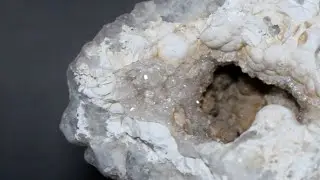 White Chalcedony And Clear Quartz Geode