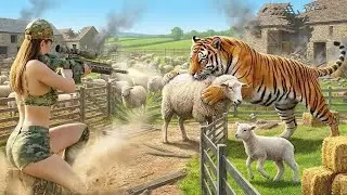 Crazy Moment: Giant Tiger Enters a Farm &mdash; A Brave Female Hunter Responds in Time