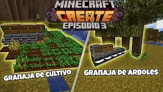 Tutorial: ¿Cómo crear la MEJOR granja automática de MADERA y CULTIVOS en Minecraft create?, Ep 3