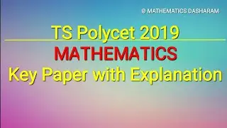 TS POLYCET 2019#Mathematics#KEY PAPER WITH EXPLANATION