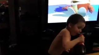 My 3 year old Practicing his vocals Hardcore style