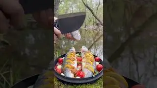 Fresh fish cookie🐟 #cooking #food #survival #fishing