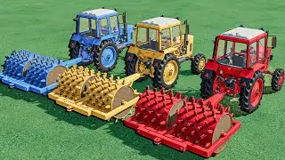 WORK with Colors -  CULTIVATING with GIANT ROLLER and Mini Tractors | Farming Simulator 22
