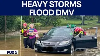 20 rescued from building, dozens from vehicles as storms slam DMV