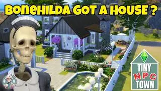 Bonehilda Moves Into Tiny Town! | Sims 4 Cozy Family Home Build