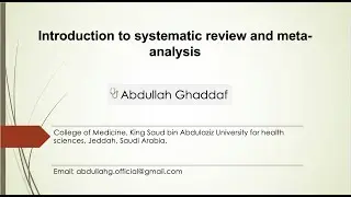 Introduction to systematic review and meta analysis