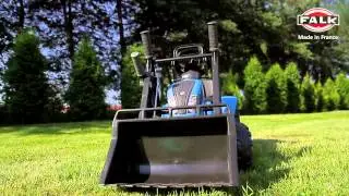 Brykacze.pl  FALK Traktor dla dzieci Landini Power Mondial 110 na pedały z łyżką i przyczepą