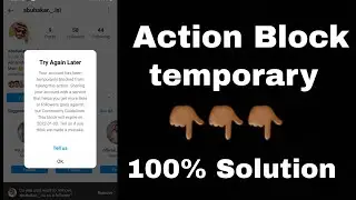 How to Fix Try Again Later Error in Instagram | Fb New Updates |Instagram action unblock kaise kare