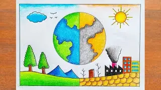 Environment Day Drawing / World Environment Day Poster Drawing Easy Steps/  Save Environment Drawing