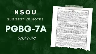 PG Bengali Paper-7A | PGBG-7A | NSOU Suggestive Notes | Exam 2024 | Netaji Subhas Open University