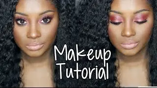 Makeup Tutorial | Smoking Red Eyeshadow + Matte Pink Lips! (Talk Through)