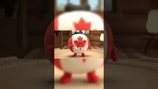 Kawaii Countryballs Sumo Practice vs Stuffed Toy Opponent (ASMR) #Shorts