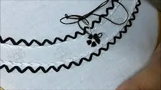 Round neckline design, hand embroidery, can be used as saari border