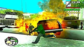 GTA SA CJ VS COPS IN SAN Fierro . Six-star wanted | CJ rampage fight street 
