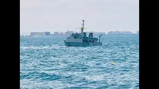 Minesweeper runs aground during crashed fighter jet salvage operation off La Manga strip Murcia