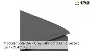 Modular Sofa Dark Grey Fabric (100% Polyester) 39.4X39.4X18.9 in