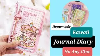 DIY Kawaii Binder Rings Journal Diary without glue / How to make Journal Diary at home /Diy journal