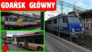 Gdańsk Gł&oacute;wny trains. The smallest bus! Gdańsk Shipyard
