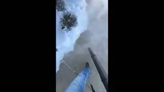 Blowing light powder snow with Husqvarna 150 BT backpack blower