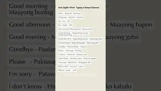Basic English Words Tagalog  Bisaya (Cebuano) #shortvideo  #learning #learninglanguages #languages