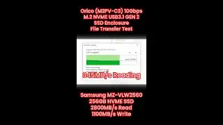 ORICO (M2PV-C3) 10Gbps M.2 NVME SSD File Transfer Test