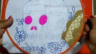 Bordando calaverita dia de muertos/Parte 2 de 3/ Tejiendo y bordando con Melina