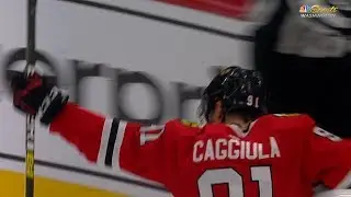Alexander Nylander beautifully sets up Caggiula with no-look pass