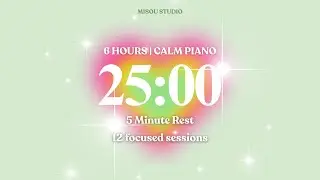 🌈 6 Hours (25/5) Piano Pomodoro - Rainbow Aura Heart Aesthetic - Piano Pomodoro Series