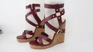 Sorbern 15Cm Crok Wedge Sandals High Heel Wine Red Platform Summer Shoes Unisex
