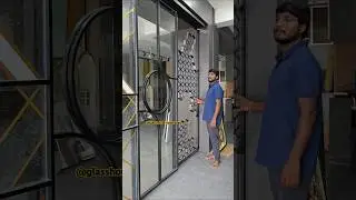Double side Telescopic Sliding Doors without any Fix Glass #partition #slidingglassdoors