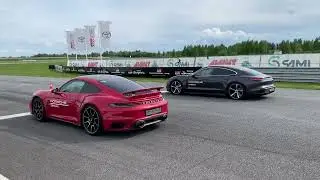 Porsche 911(992) Turbo S vs Porsche Taycan Turbo S launch