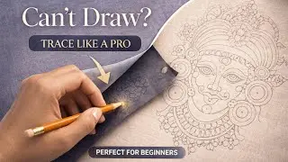 Learn tracing design using carbon on fabric | Easy drawing #tracing #arttutorial #fabricpainting 