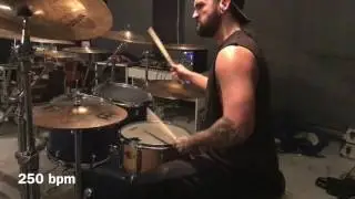 Blast beats 240 bpm to 260 bpm