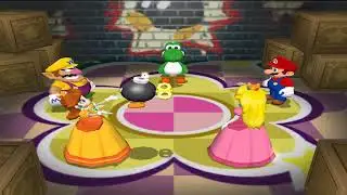 Mario Party 7 - 8 Player Ice Battle - Yoshi Luigi Peach Mario All Mini Games (Master CPU)
