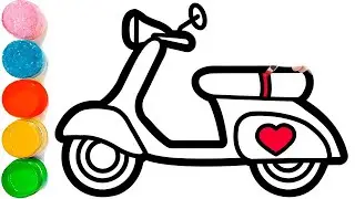 How To Draw a Cute EV Scooter 🛵 Drawing | Electric Scooter Drawing For Kids | Toy Scooter Drawing