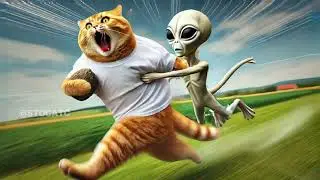Cat Tries to Catch Alien Sheep Thief in Wild Chase!!#cat #catlover #kitten