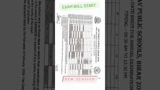 Dav Class III to XI Annual Exam 2023-2024 Datesheet| Dav public school || #dav #exam