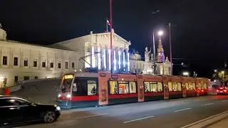 Wien: Dr. Karl Renner-Ring (Parlament &Ouml;sterreich). Trams nr. 316, 709,  4313+1478